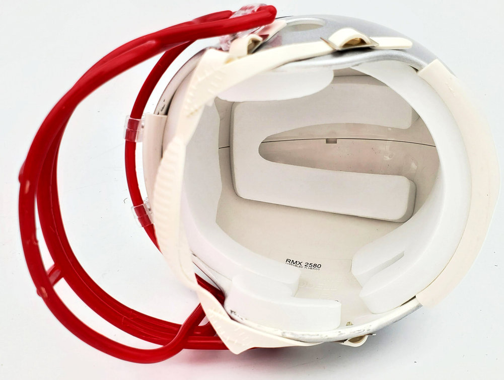 Rodney Harrison Autographed Signed New England Patriots Silver Mini Helmet Beckett Beckett Qr #193939 Image a