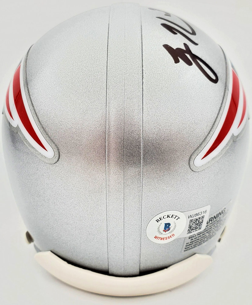 Rodney Harrison Autographed Signed New England Patriots Silver Mini Helmet Beckett Beckett Qr #193939 Image a