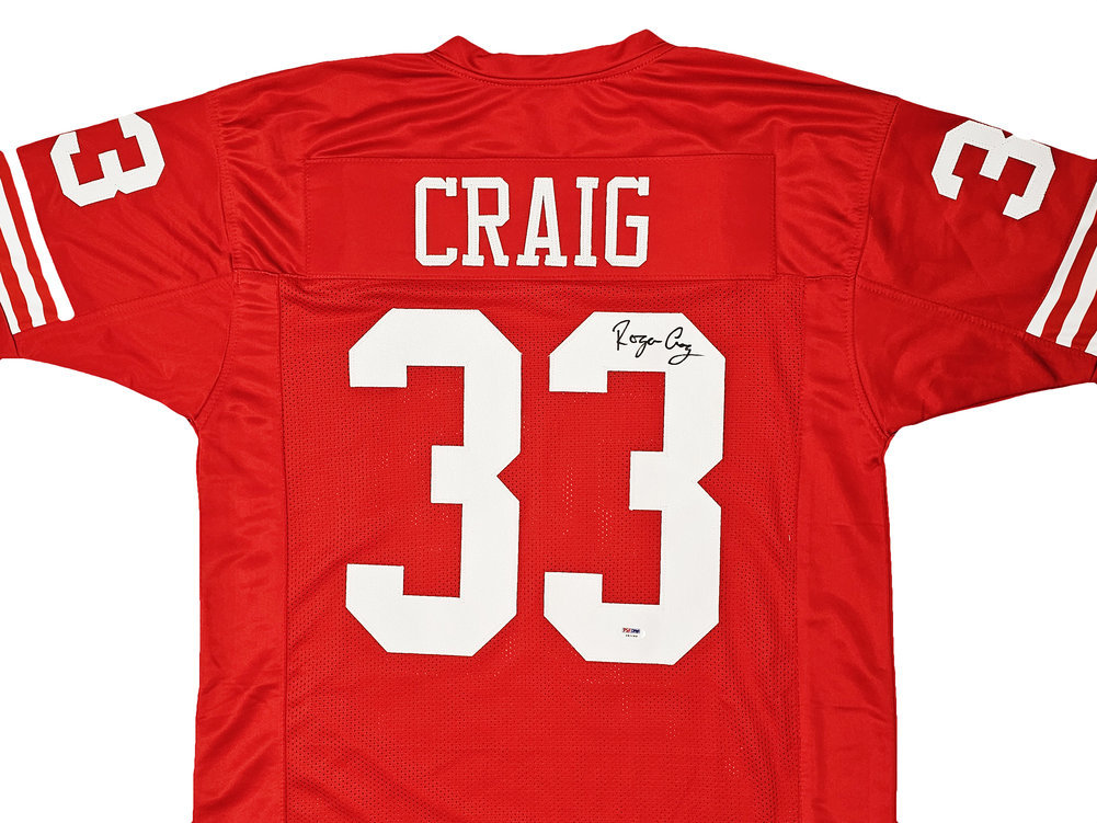 San Francisco 49Ers Roger Craig Autographed Red Jersey PSA/DNA Image a