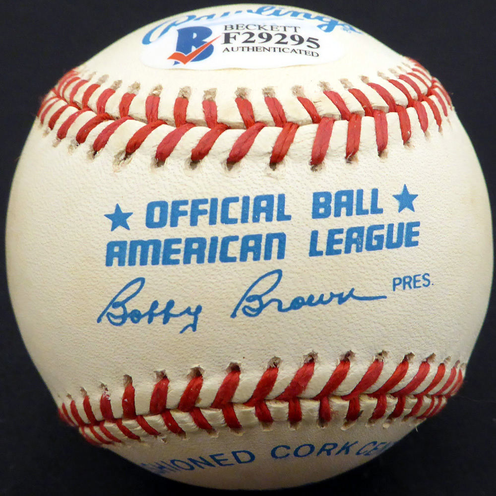 Ron Klimkowski Autographed Official Al Baseball New York Yankees Beckett Beckett Image a