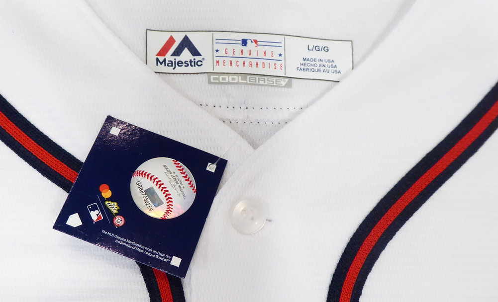 Atlanta Braves Ronald Acuna Jr. Autographed Signed Majestic Cool Base White Jersey Size L "2018 Nl Roy" Beckett Beckett Image a