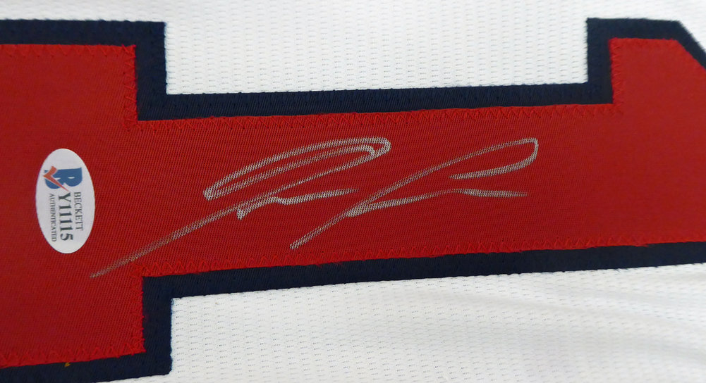 Atlanta Braves Ronald Acuna Jr. Autographed Signed Nike White Jersey Size Xl Beckett Beckett Image a