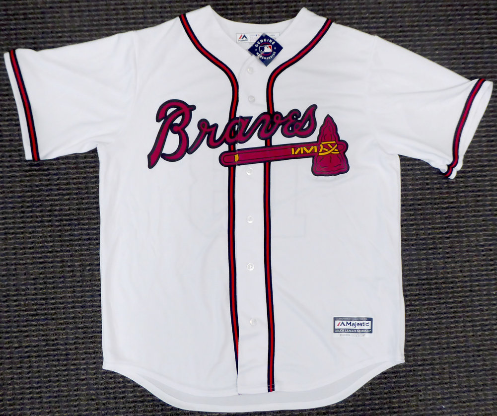 Atlanta Braves Ronald Acuna Jr. Autographed Signed White Majestic Cool Base Jersey Size L Beckett Beckett Image a