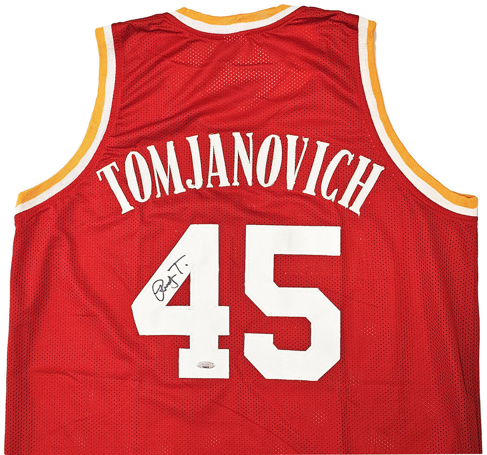 Houston Rockets Rudy Tomjanovich Autographed Red Jersey Tristar Holo #215752 Image a