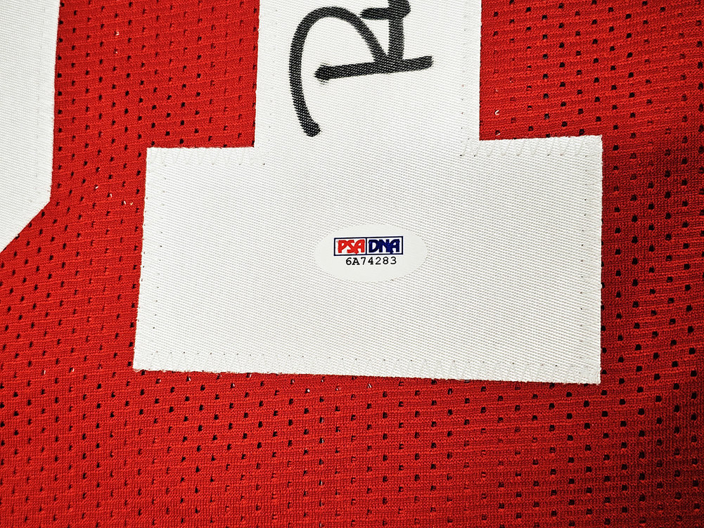 San Francisco 49Ers Russ Francis Autographed Red Jersey PSA/DNA Image a