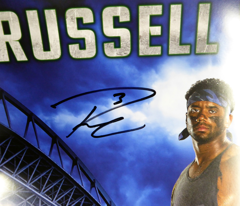 Russell Wilson Autographed 24X36 Costacos Brothers Poster Seattle Seahawks Rw Holo #111010 Image a