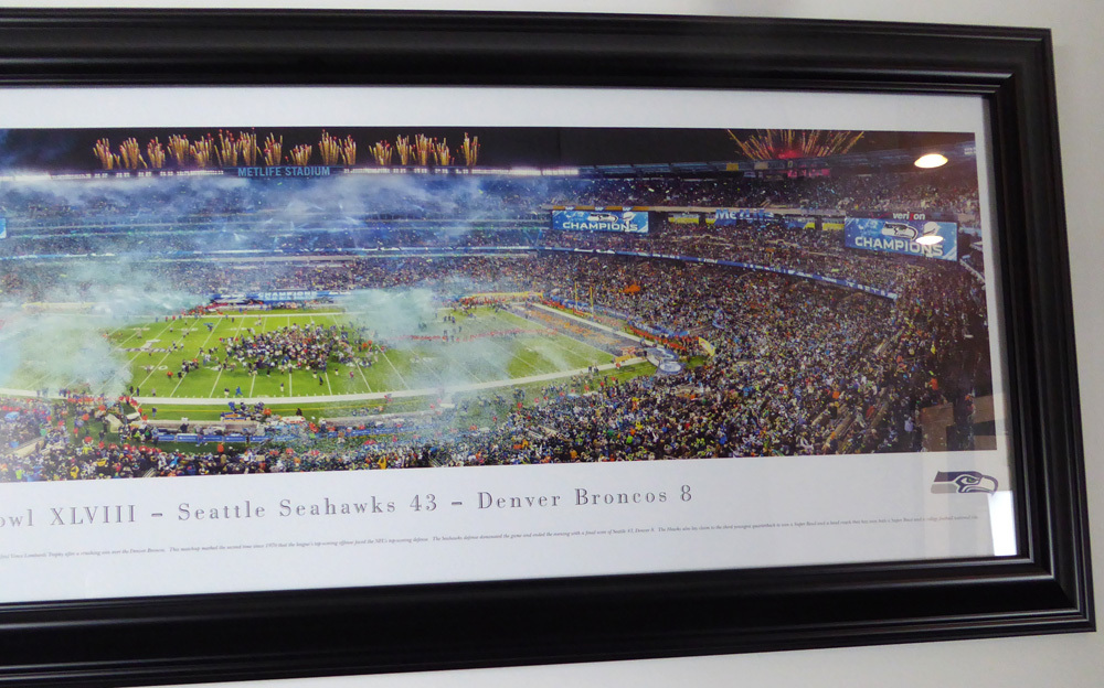 Russell Wilson Autographed Signed Framed Seattle Seahawks Panoramic Photo Rw Holo #131941 Image a