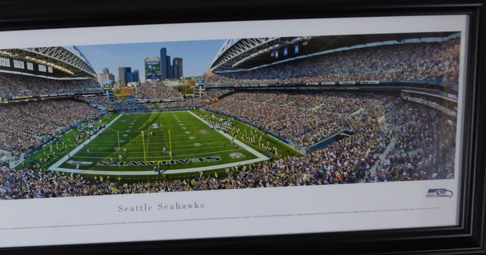 Russell Wilson Autographed Signed Framed Seattle Seahawks Panoramic Photo Rw Holo #131941 Image a