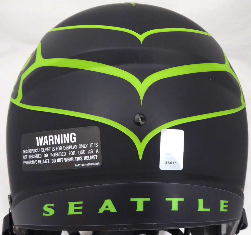 Russell Wilson Autographed Signed Seattle Seahawks Eclipse Black Full Size Speed Replica Helmet In Silver Rw Holo Image a