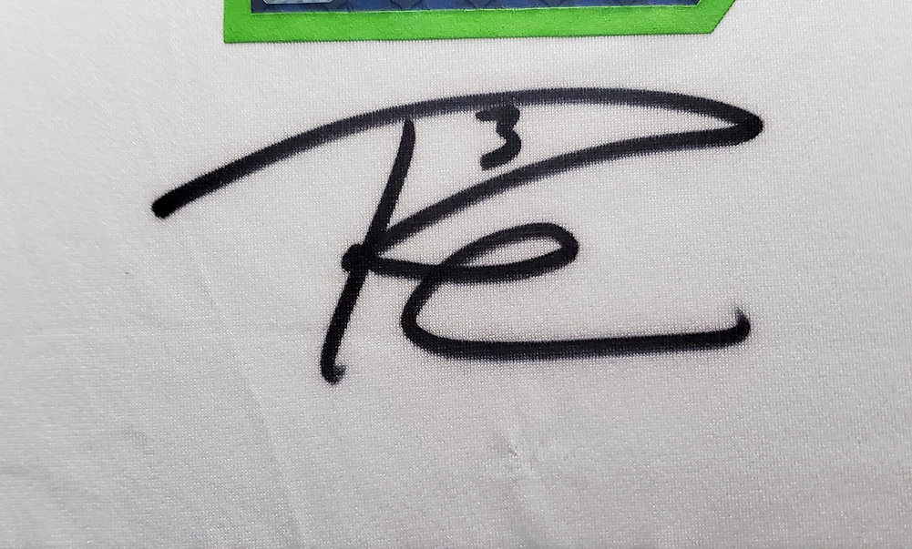 Seattle Seahawks Russell Wilson Autographed Framed White Nike Jersey Rw Holo #200431 Image a