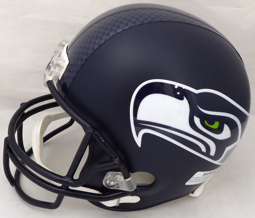 Russell Wilson Autographed Signed Seattle Seahawks Full Size Replica Helmet In White Rw Holo #178967 Image a