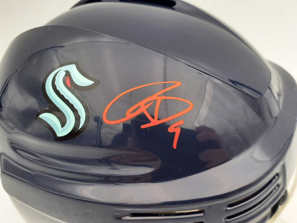 Ryan Donato Autographed Seattle Kraken Blue Mini Helmet Fanatics Holo #200878 Image a