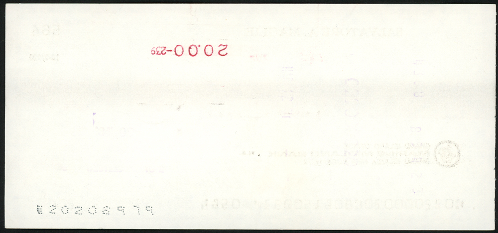Sal Maglie Autographed 3X6 Check Brooklyn Dodgers, New York Yankees #147865 Image a
