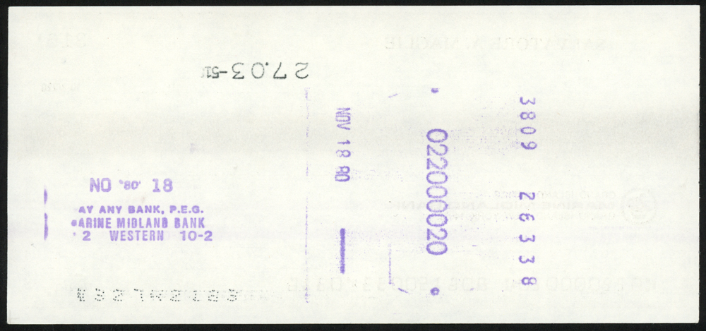 Sal Maglie Autographed 3X6 Check Brooklyn Dodgers, New York Yankees #147869 Image a