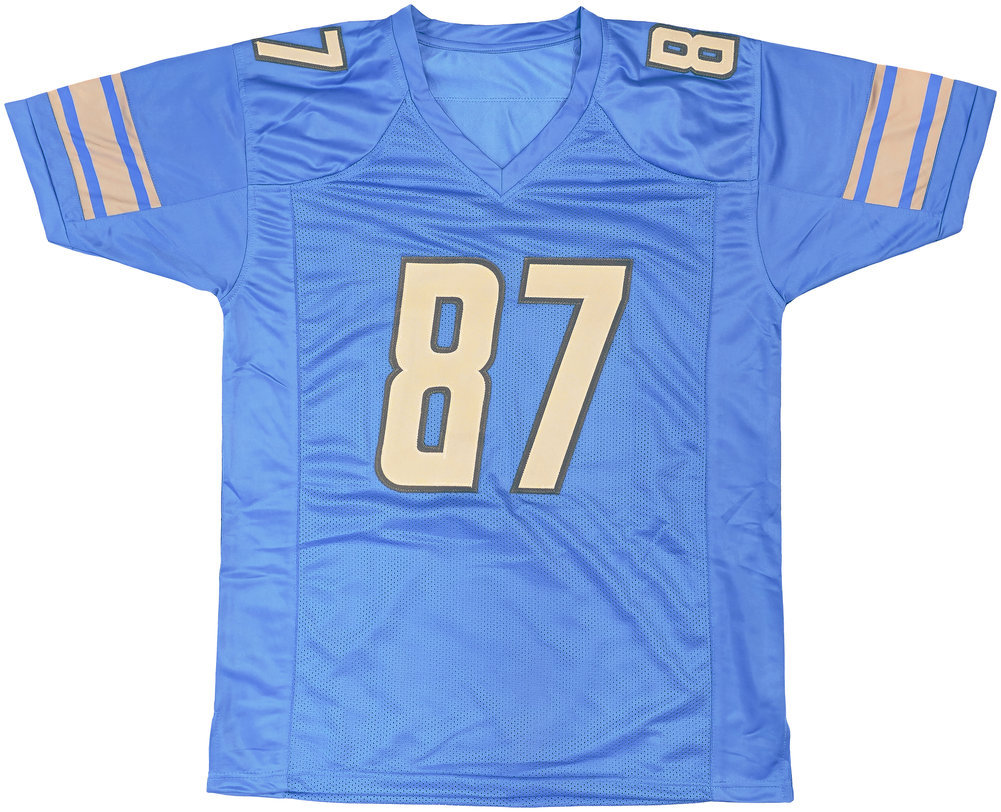 Detroit Lions Sam Laporta Autographed Blue Jersey Beckett Beckett Witness #225898 Image a