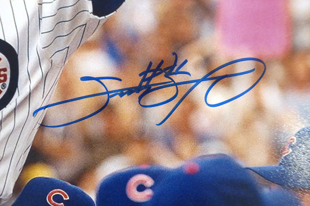Sammy Sosa Autographed 16X20 Photo Chicago Cubs Beckett Beckett Image a
