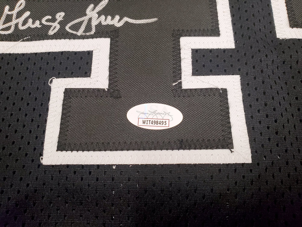 San Antonio Spurs George Gervin Autographed Black Jersey JSA Image a