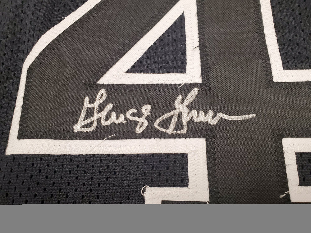 San Antonio Spurs George Gervin Autographed Black Jersey JSA Image a