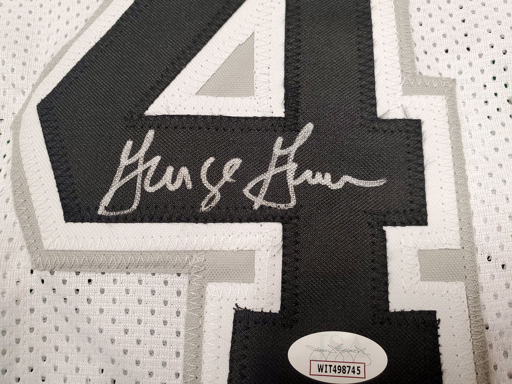 San Antonio Spurs George Gervin Autographed White Jersey JSA Image a