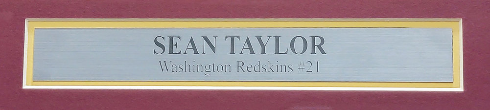 Sean Taylor Autographed Signed Washington Redskins Framed Red Jersey Beckett Beckett Image a