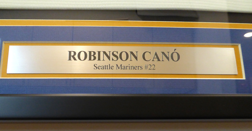 Mariners Robinson Autographed Signed Seattle Cano Framed Cream Majestic Cool Base Jersey Mcs Holo Image a