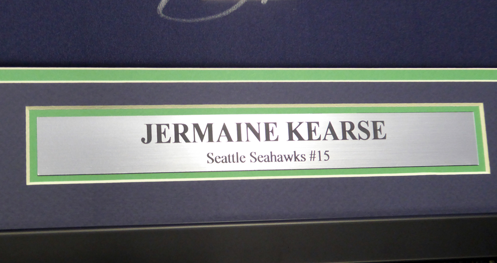 Seattle Seahawks Jermaine Kearse Autographed Framed Blue Nike Jersey Mcs Holo #107764 Image a