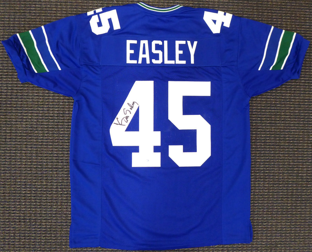 Seattle Seahawks Kenny Easley Autographed Framed Blue Jersey Mcs Holo #177855 Image a