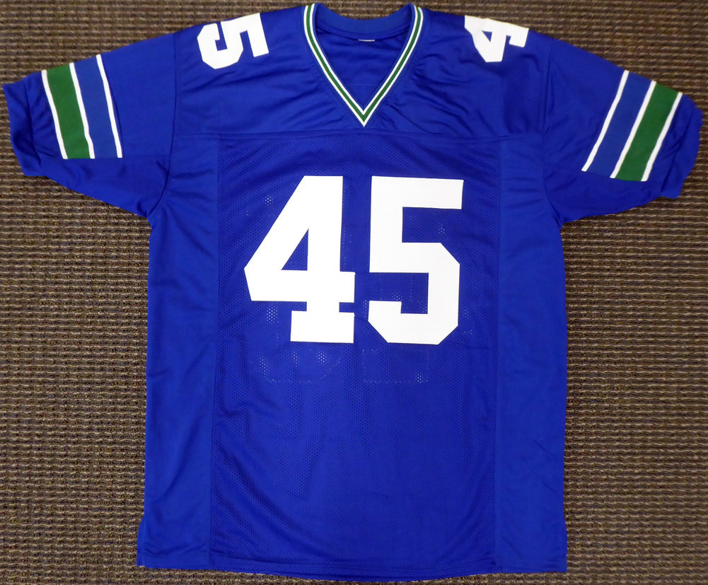 Seattle Seahawks Kenny Easley Autographed Framed Blue Jersey Mcs Holo #177855 Image a