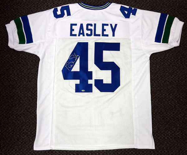 Seattle Seahawks Kenny Easley Autographed White Jersey Mcs Holo #90871 Image a