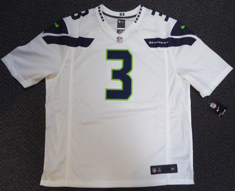 Russell Wilson Autographed Signed Seattle Seahawks White Nike Jersey Size Xxl Rw Holo #105024 Image a