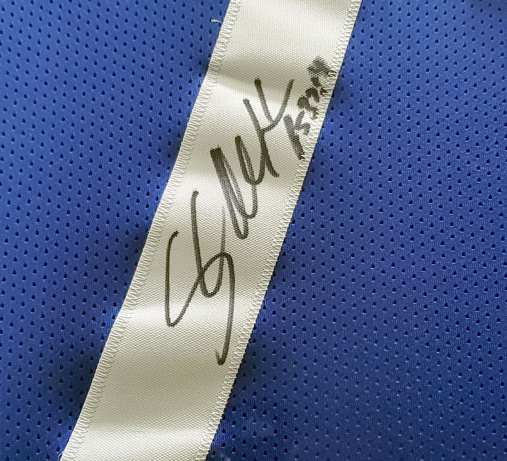 Seattle Seahawks Shaun Alexander Autographed Framed Blue Jersey Beckett Beckett Image a