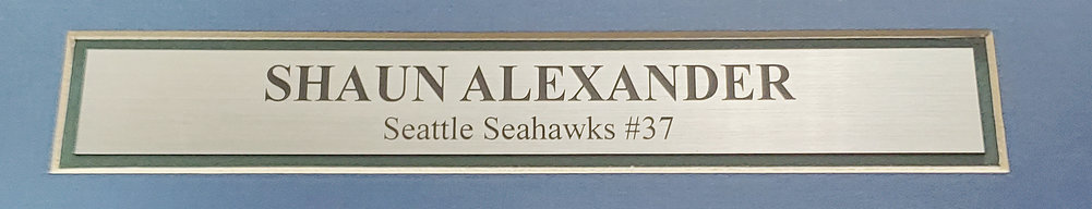 Seattle Seahawks Shaun Alexander Autographed Framed Blue Jersey Beckett Beckett Image a