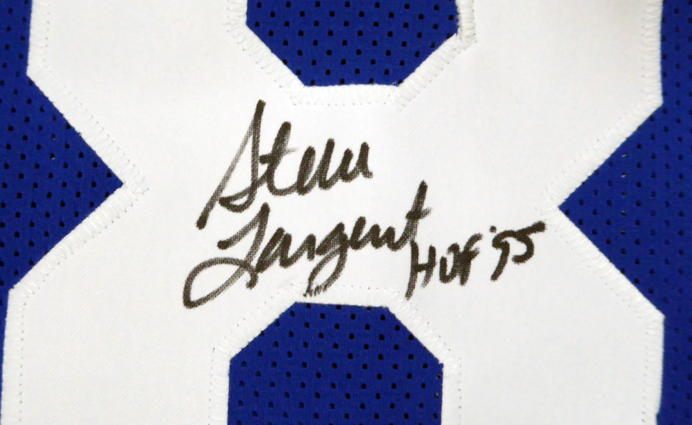Seattle Seahawks Steve Largent Autographed Blue Jersey "HOF 95" Mcs Holo #112485 Image a