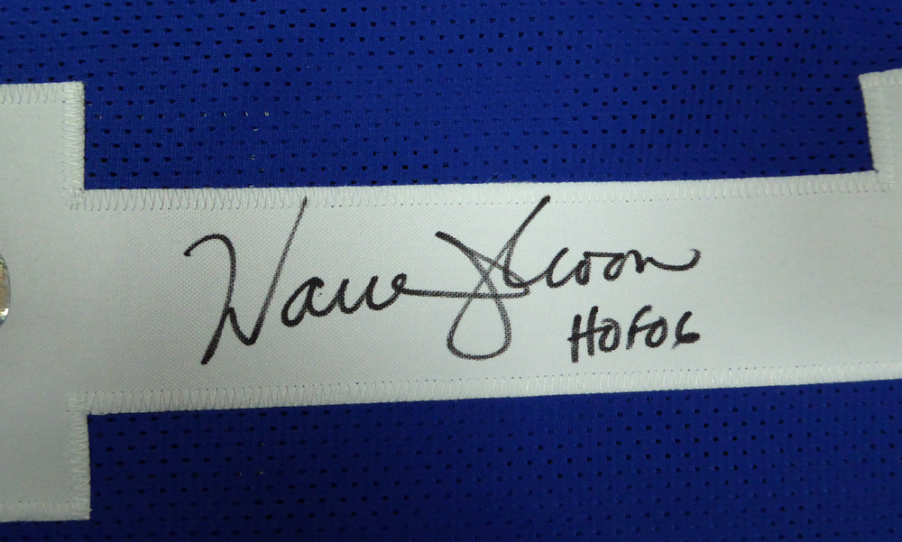 Seattle Seahawks Warren Moon Autographed Blue Jersey "HOF 06" Mcs Holo #112487 Image a