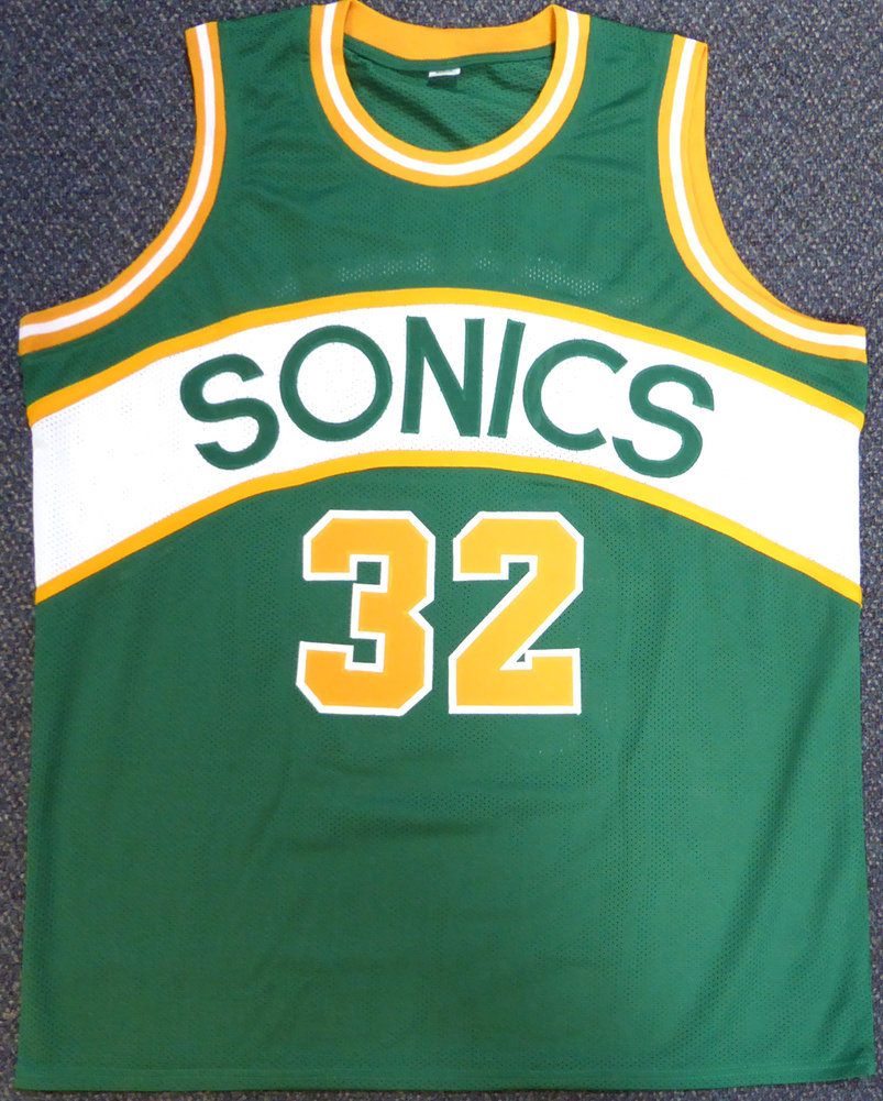 Seattle Sonics Fred Brown Autographed Green Jersey Mcs Holo #106743 Image a