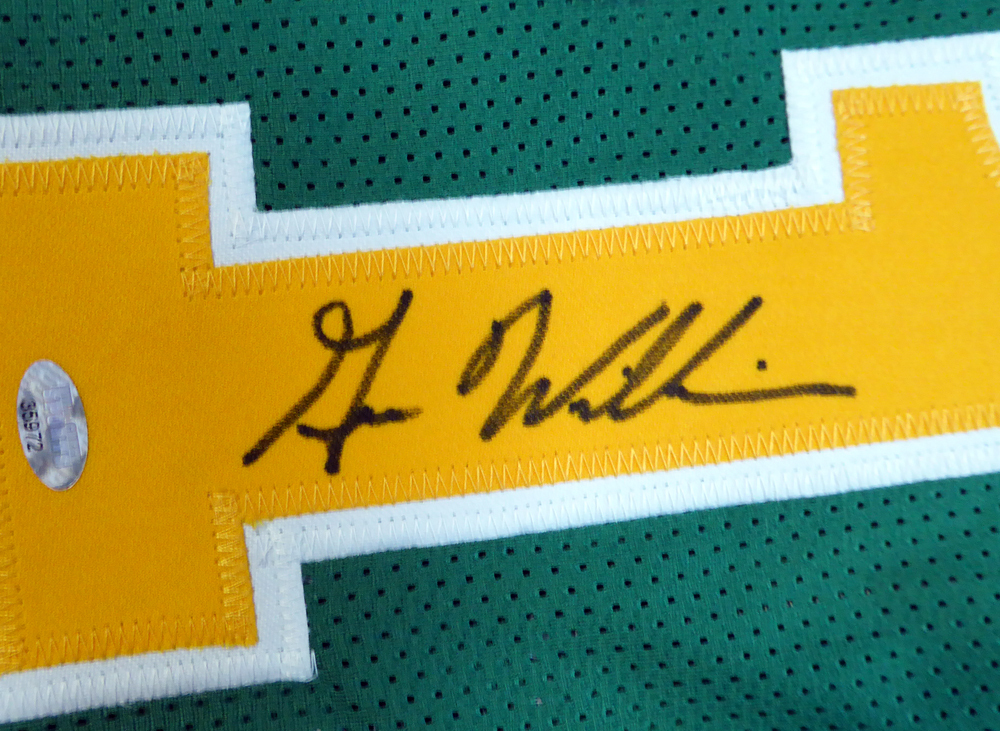 Seattle Sonics Gus Williams Autographed Green Jersey Mcs Holo #106742 Image a