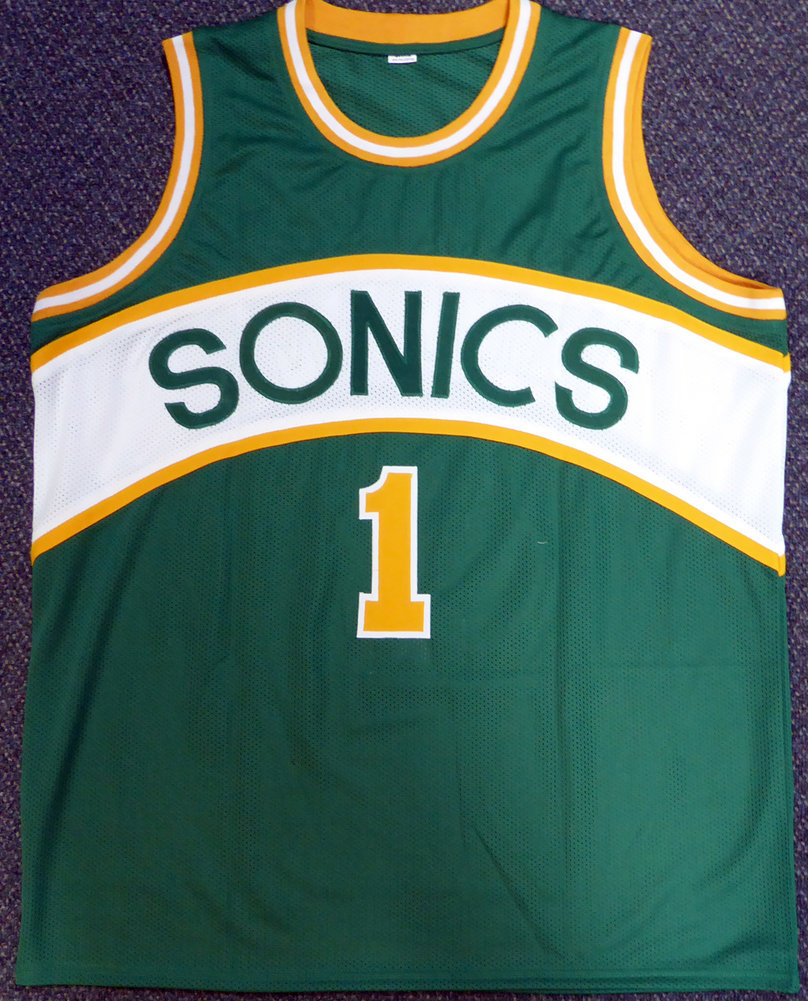 Seattle Sonics Gus Williams Autographed Green Jersey Mcs Holo #106742 Image a