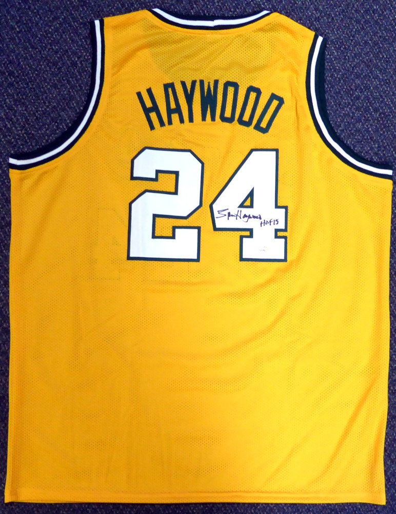 Seattle Sonics Spencer Haywood Autographed Gold Jersey "HOF 15" Mcs Holo #104222 Image a