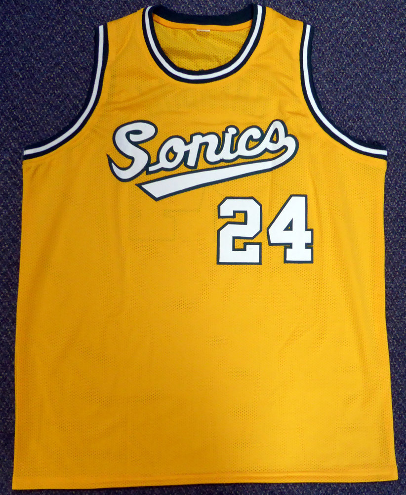 Seattle Sonics Spencer Haywood Autographed Gold Jersey "HOF 15" Mcs Holo #104222 Image a
