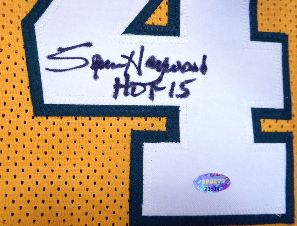 Seattle Sonics Spencer Haywood Autographed Gold Jersey "HOF 15" Mcs Holo #104223 Image a