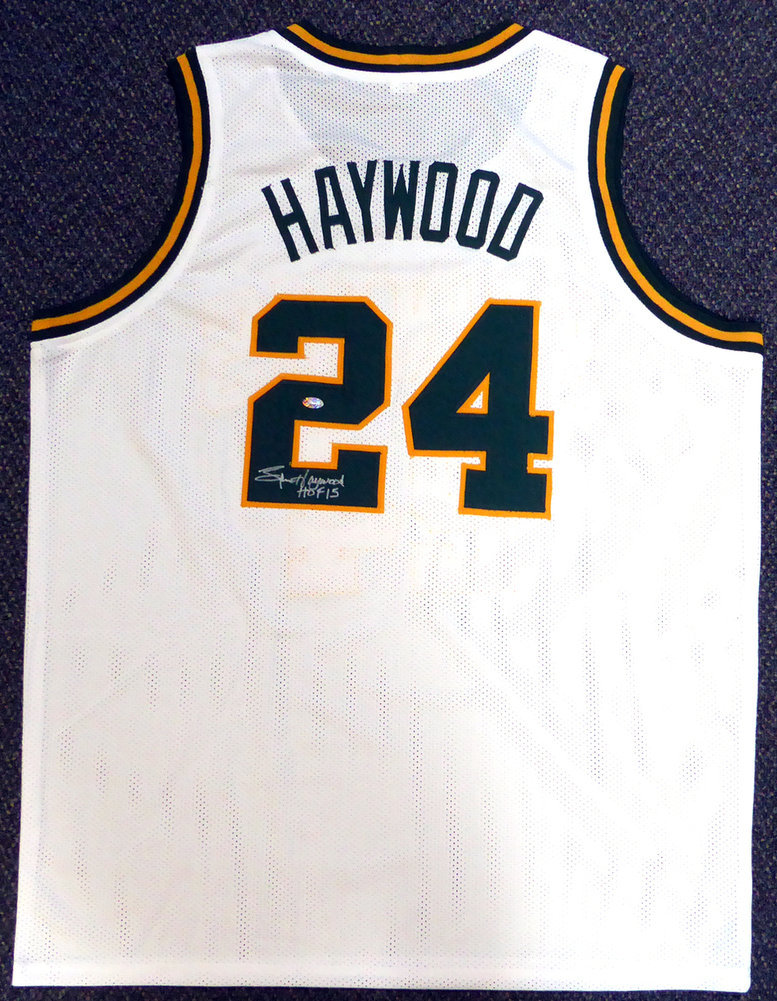 Seattle Sonics Spencer Haywood Autographed White Jersey "HOF 15" Mcs Holo #104225 Image a