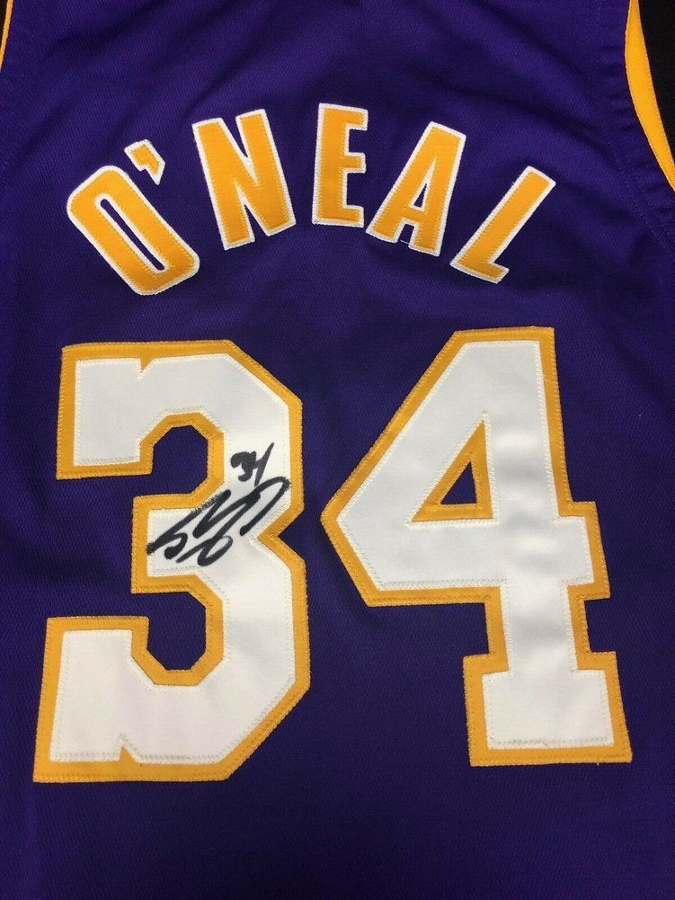 Shaq Shaquille Autographed Signed O'neal Game Used Los Angeles Lakers Basketball Jersey PSA Image a
