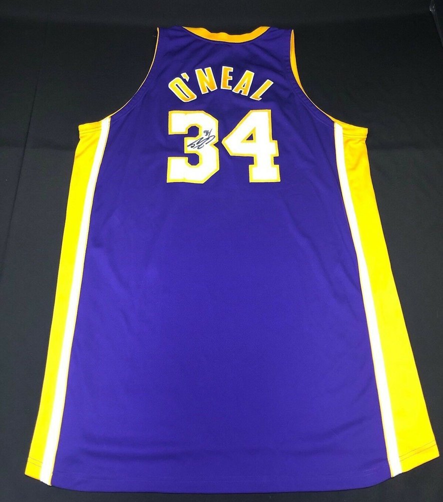 Shaq Shaquille Autographed Signed O'neal Game Used Los Angeles Lakers Basketball Jersey PSA Image a