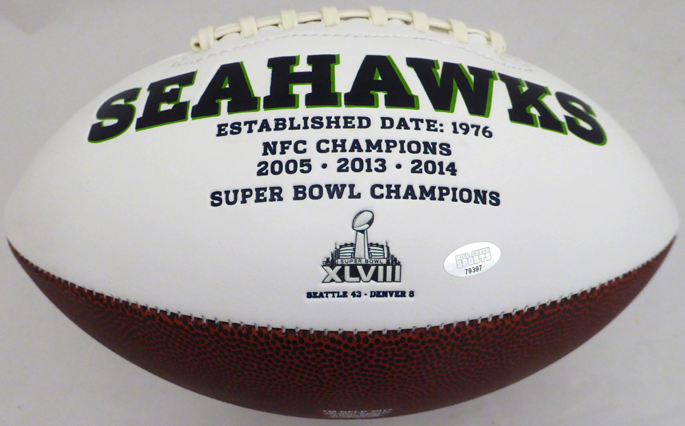 Shaquem Griffin Autographed Seattle Seahawks White Logo Football Mcs Holo #134392 Image a