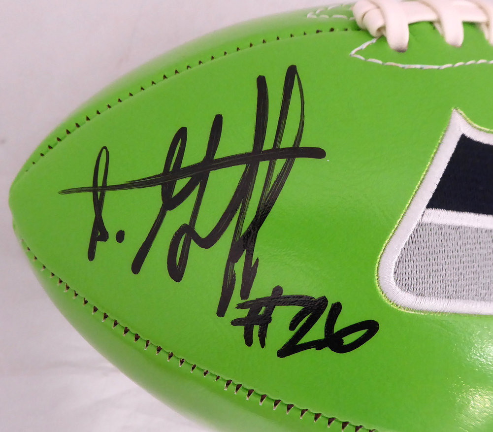 Shaquem & Shaquill Griffin Autographed Seattle Seahawks Green Logo Football Mcs Holo #178326 Image a