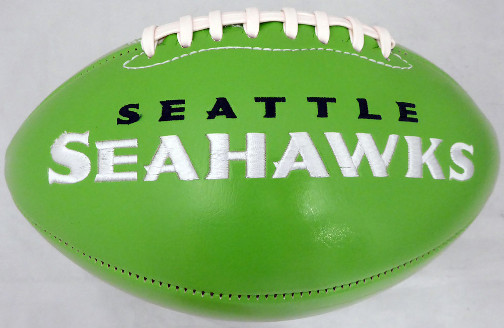 Shaquem & Shaquill Griffin Autographed Seattle Seahawks Green Logo Football Mcs Holo #178326 Image a
