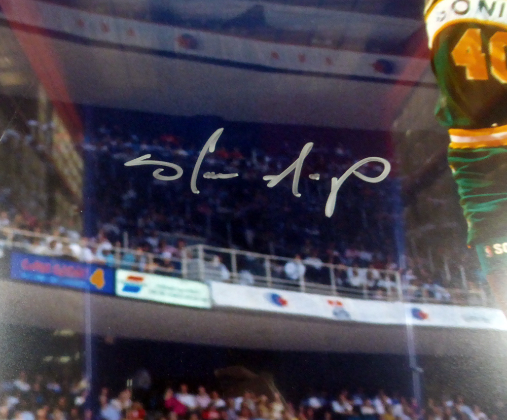 Shawn Kemp Autographed Framed 16X20 Photo Seattle Sonics Mcs Holo #126667 Image a