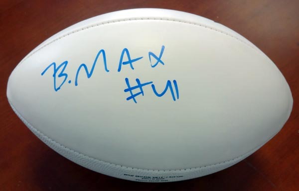 Byron Maxwell Autographed White Logo Football Seattle Seahawks Mcs Holo #76412 Image a