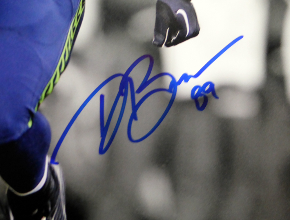 Doug Baldwin Autographed 16X20 Photo Seattle Seahawks In Blue Mcs Holo #104873 Image a