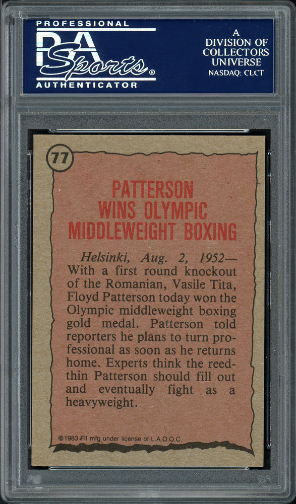 Floyd Patterson Autographed 1983 Topps Olympians Card #77 PSA/DNA Image a